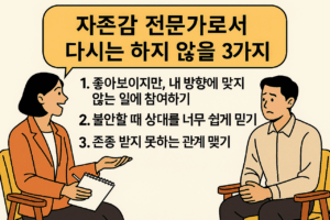 기사 자세히 보기 자존감 전문가로서 다시는 하지 않을 3가지